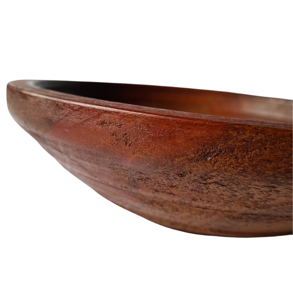 Rustic Solid Timber Wooden Decorative Bowl Dia 26.5cm Height 7.5cm Homewares - Picture 9 of 12